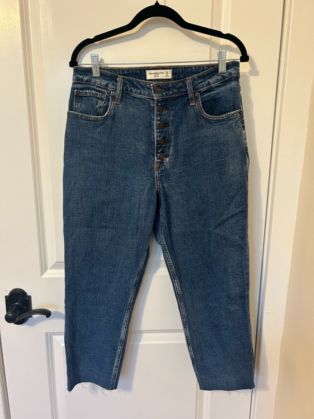 Abercrombie & Fitch The Mom High Rise, curve love, 8/29 extra short
